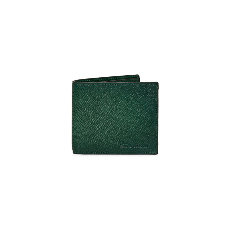Green saffiano leather wallet 1