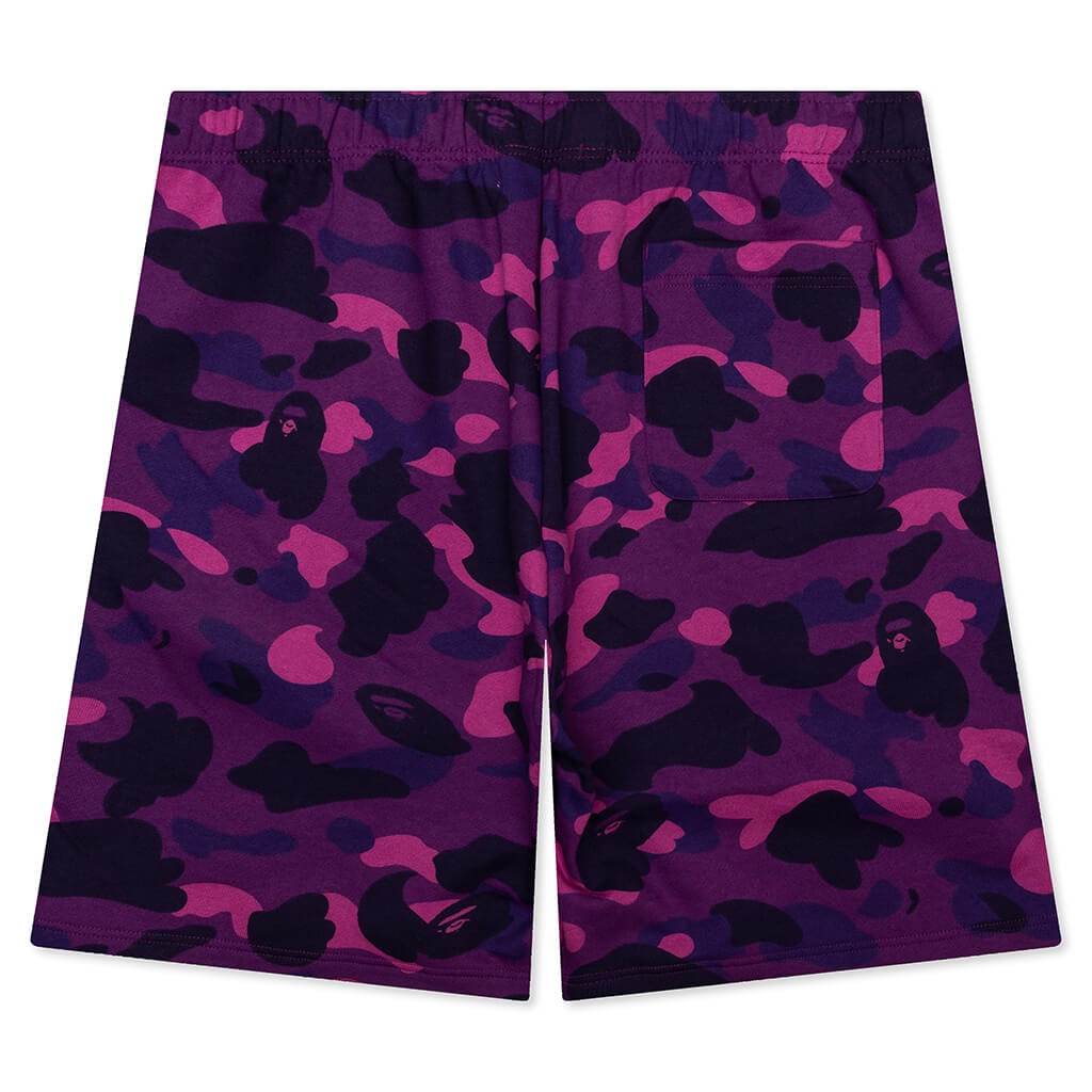 COLOR CAMO SHARK SWEAT SHORTS - PURPLE - 2