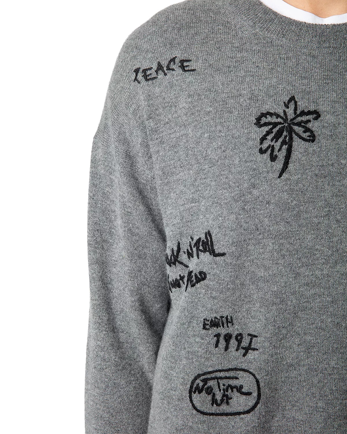 Marko Merino Wool & Cashmere Embroidered Loose Fit Sweater - 6