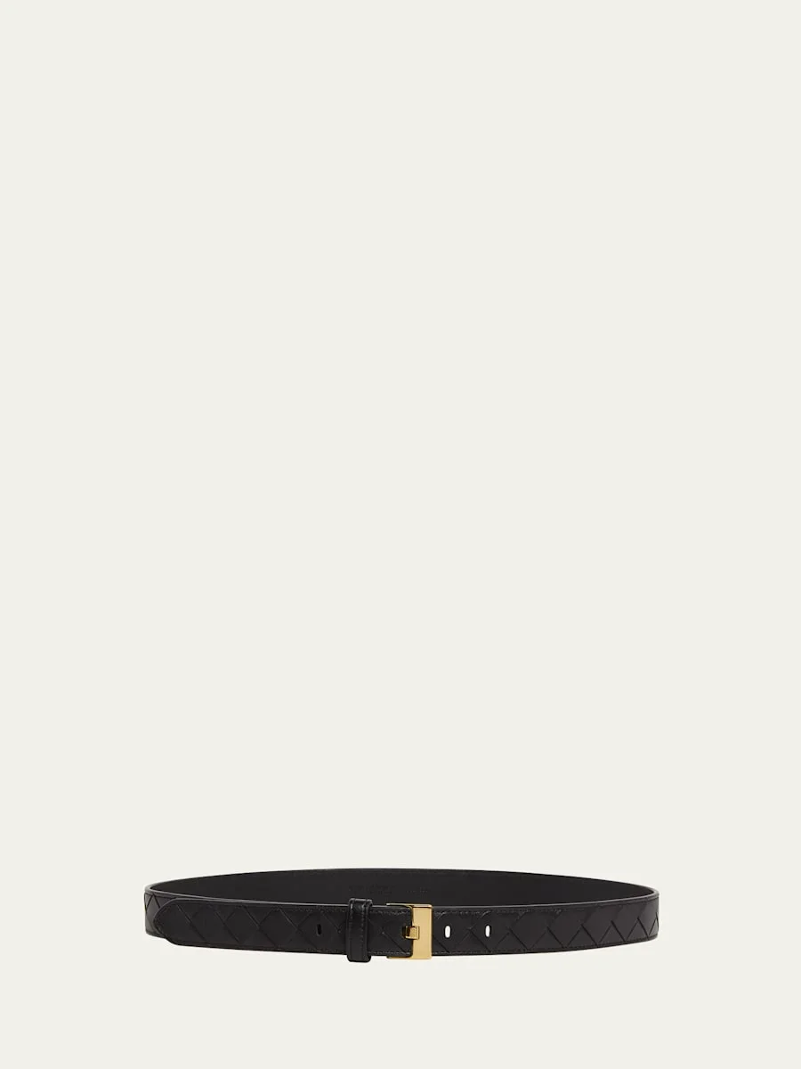 Woven Leather & Brass Belt - 1