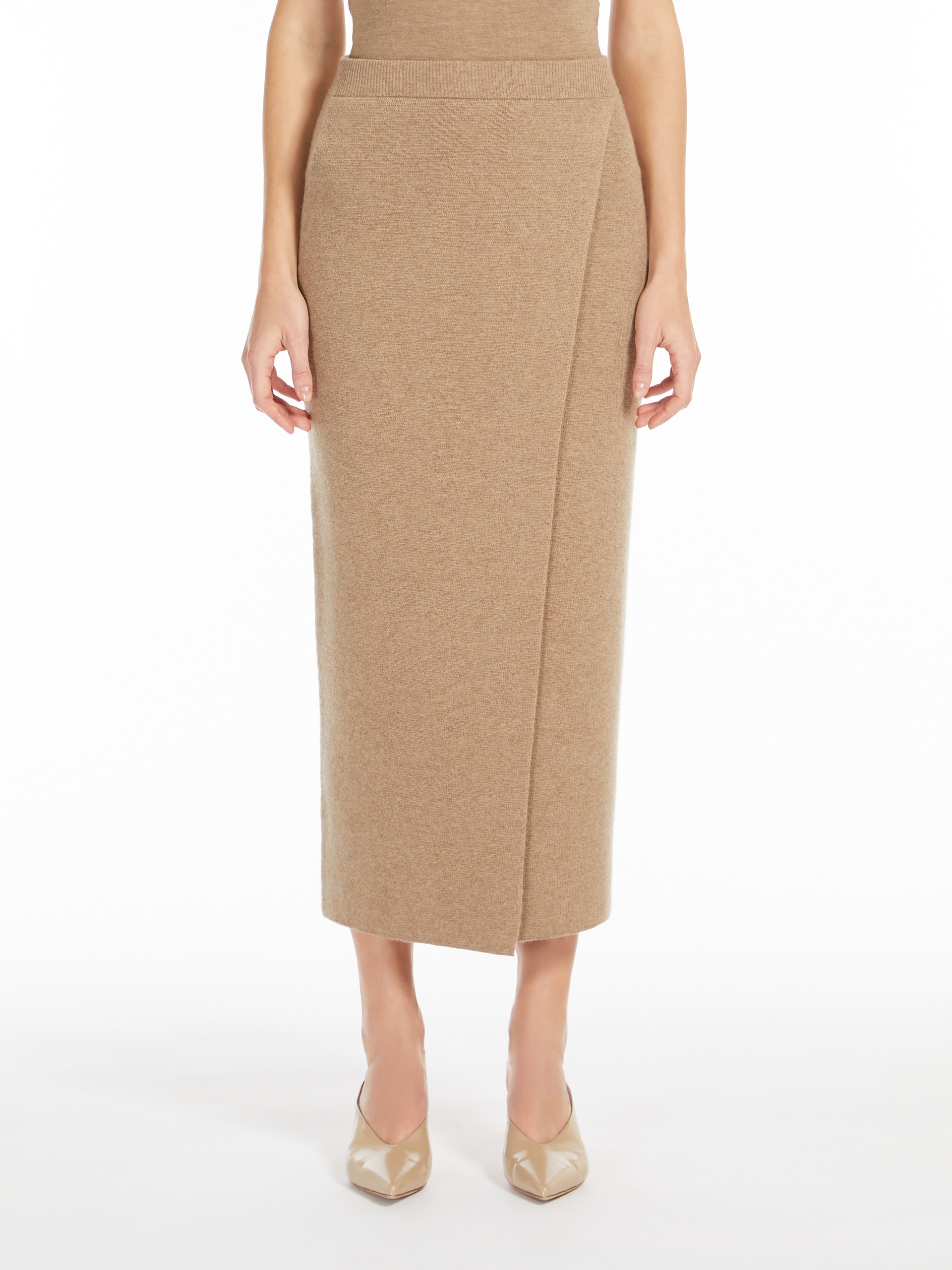 UMBRIA Straight wool and cashmere skirt - 3