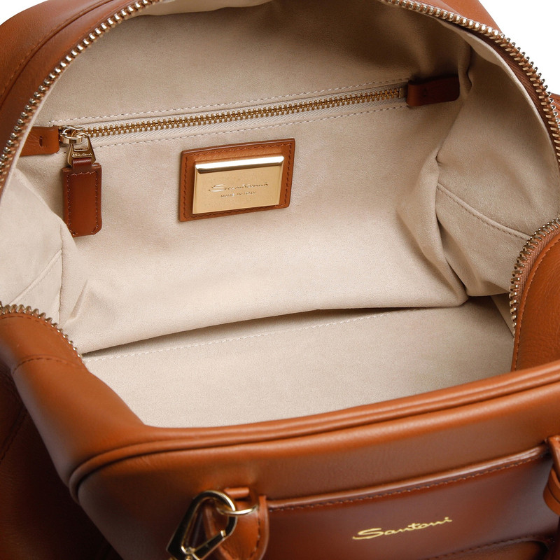 Santoni Brown leather handbag outlook