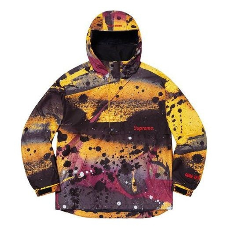 Supreme SS20 Week 1 GORE-TEX Anorak waterproof Splash Ink Half Zipper Interchange Jacket Unisex Yell - 1
