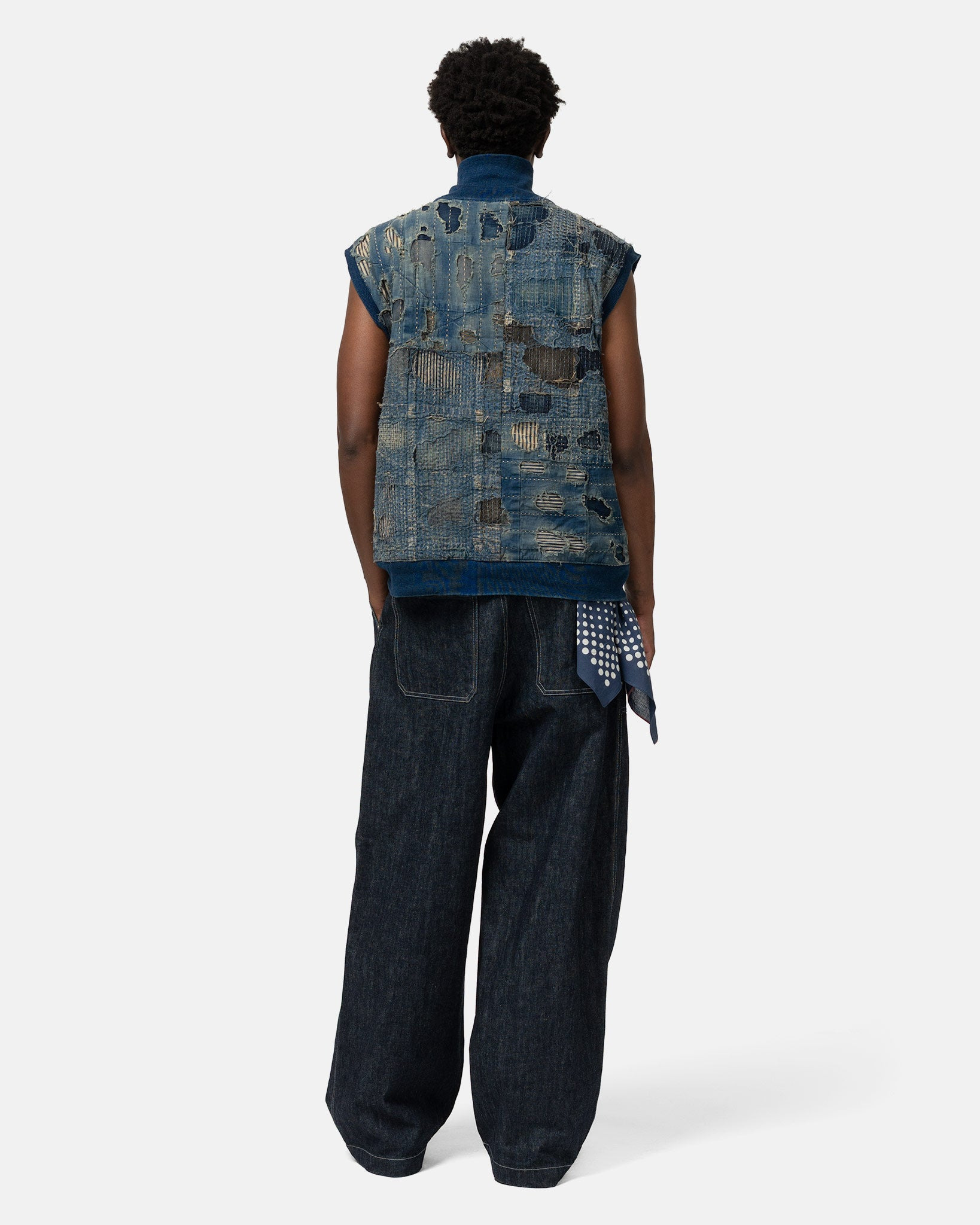 14oz Denim FATIGUE Baggy Pants Indigo - 4