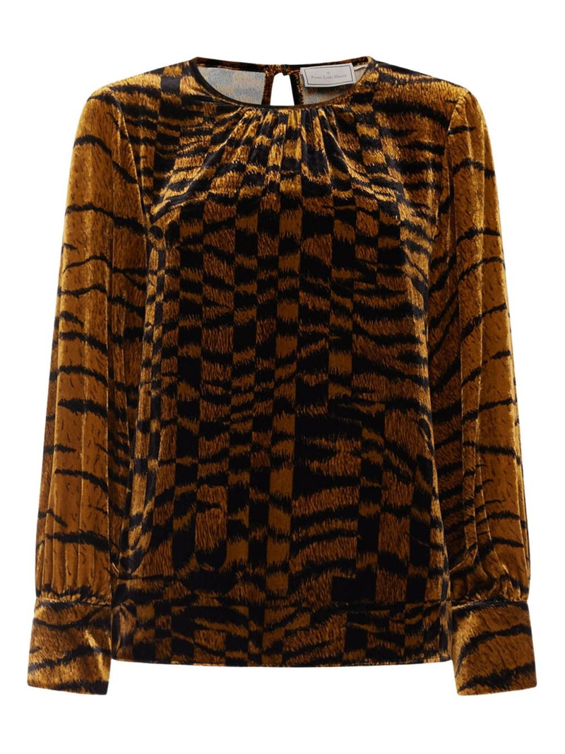 velvet abstract-print shirt 1
