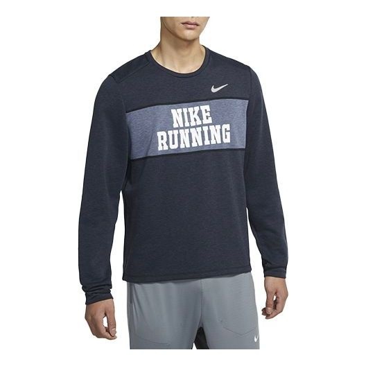 Nike MENS Dri-FIT Heritage Running Sports Printed Crew Neck Blue Dark blue DA3052-011 - 1