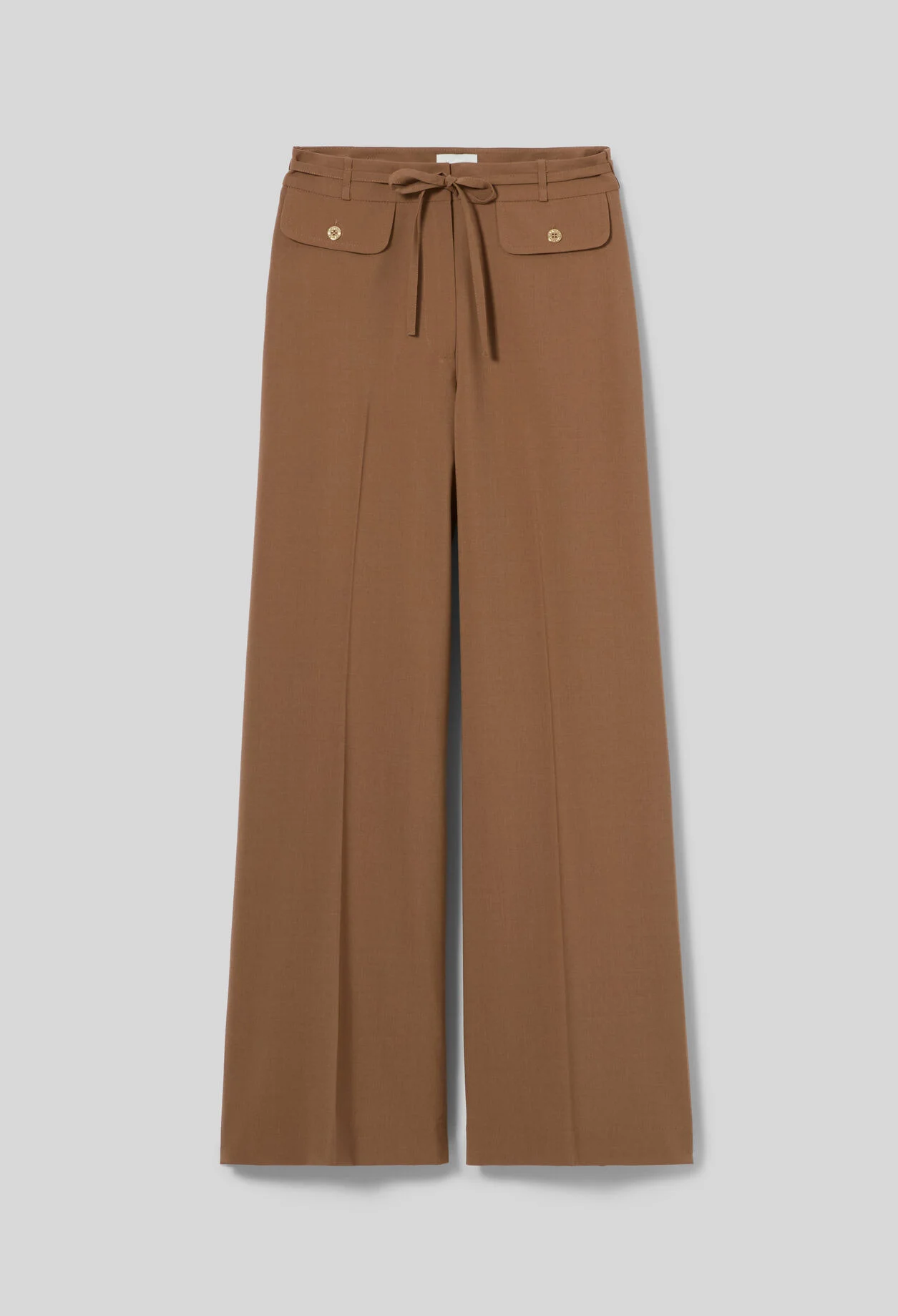 WIDE-LEG WOOL BLEND TROUSERS - 1