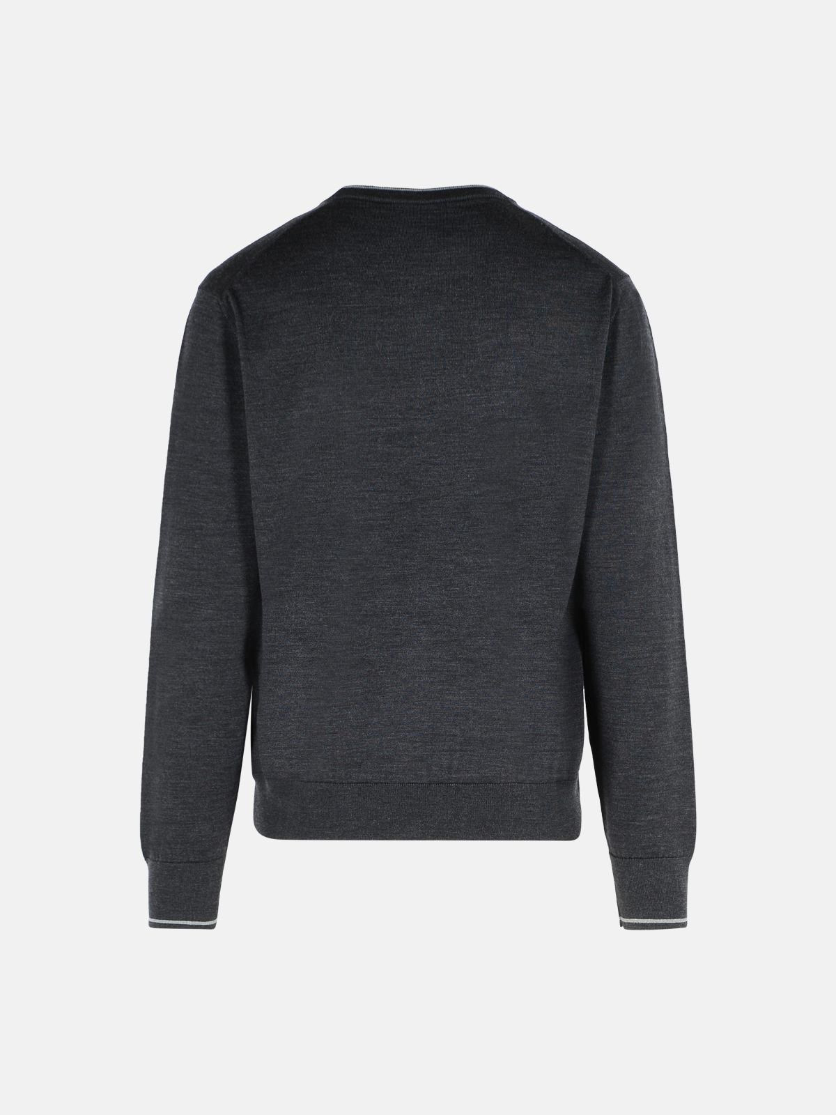 GREY VIRGIN WOOL SWEATER - 3
