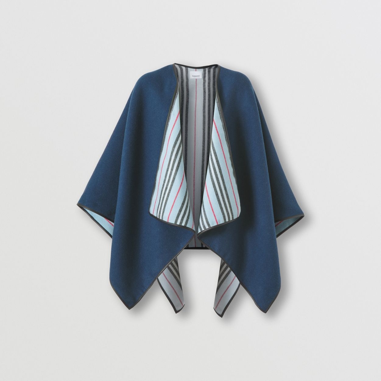 Reversible Icon Stripe Wool Cape - 4