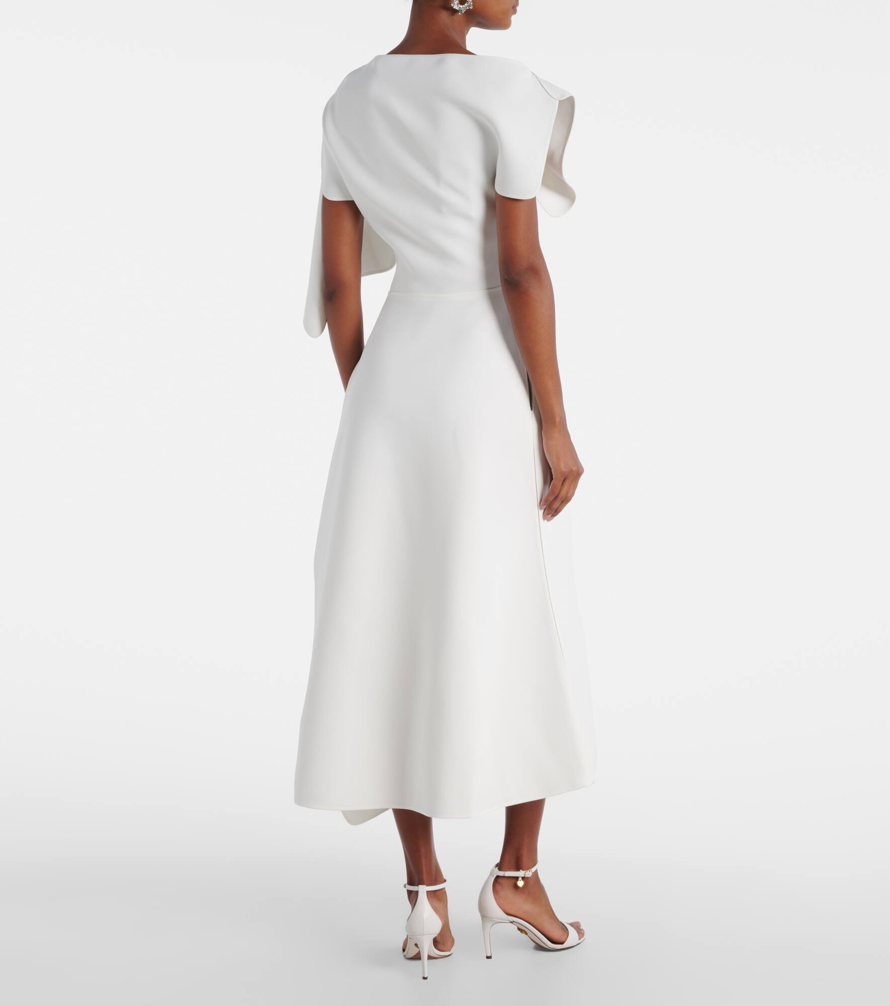 Diadem draped asymmetric midi dress - 3
