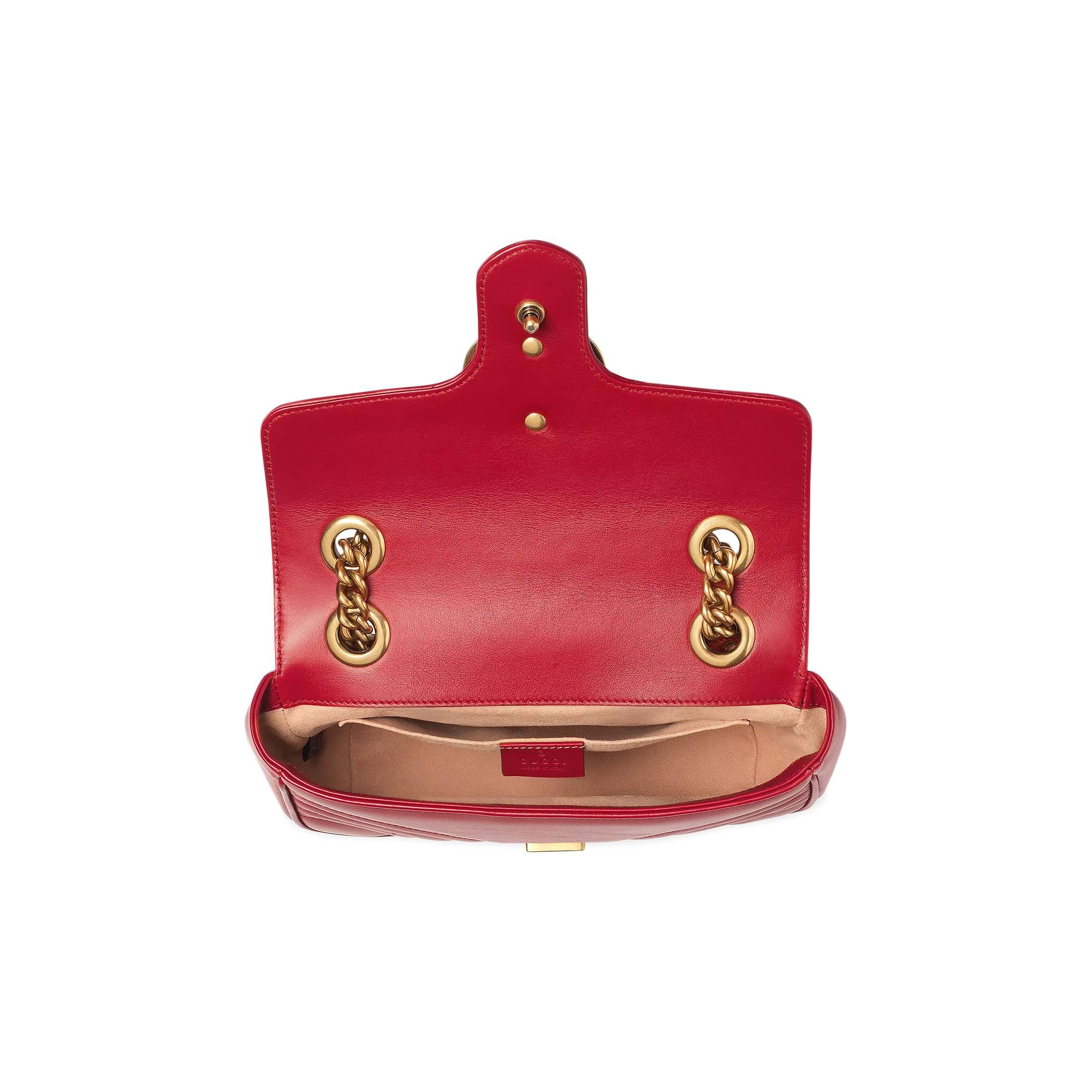 Gucci GG Marmont Matelassé Mini Bag 'Red' - 4