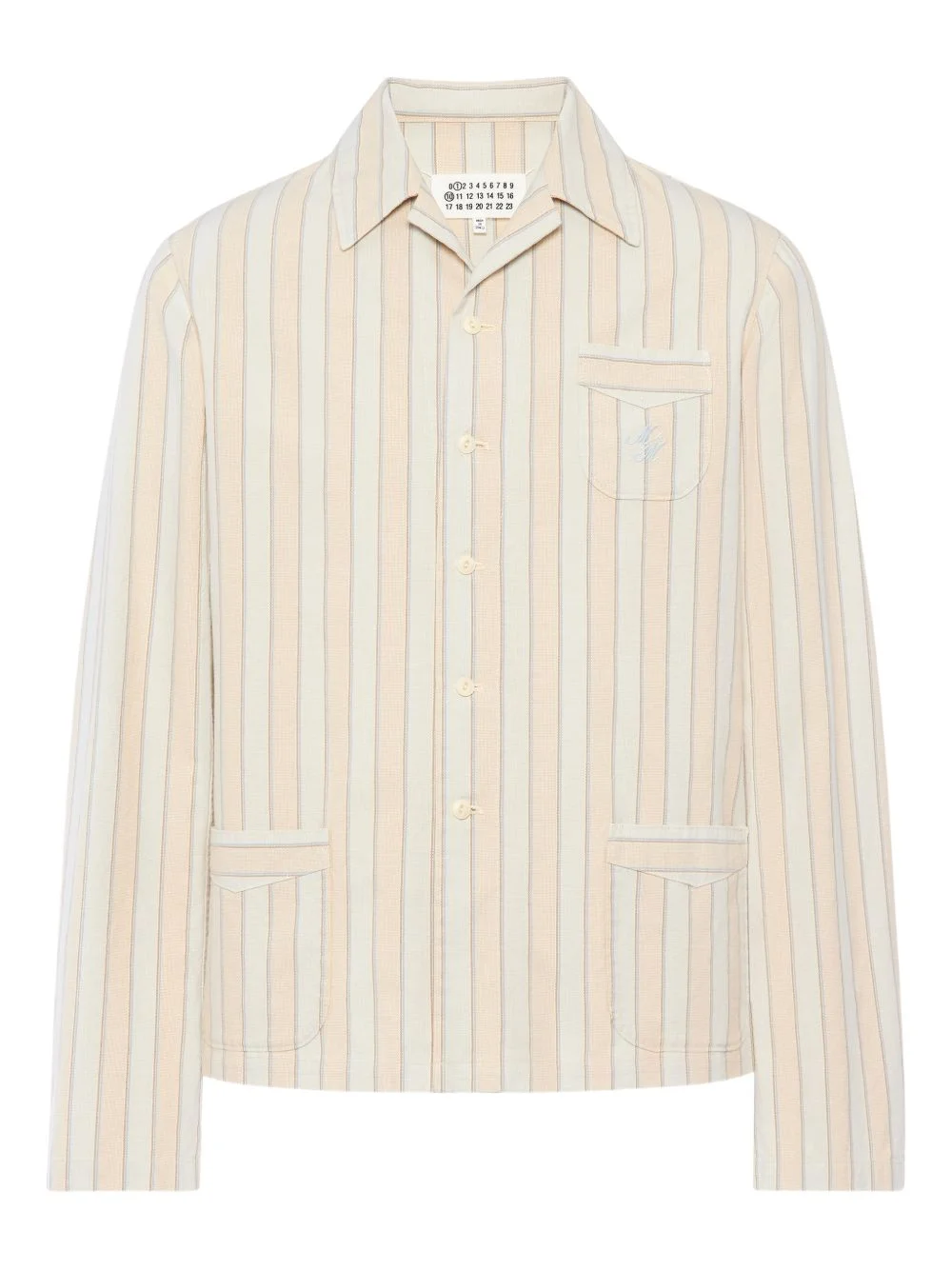 striped long-sleeved shirt - 1