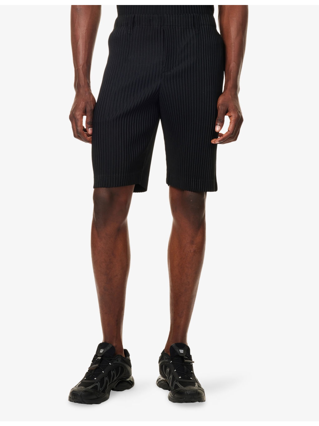 Pleated Slim-Fit Knitted Shorts - 3