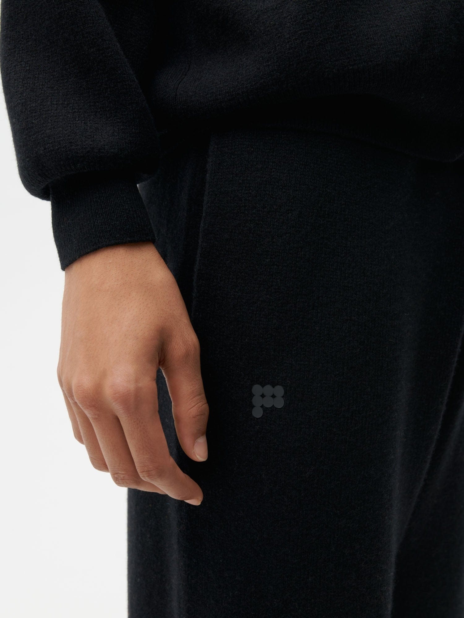 Archive Mens Recycled Cashmere Loose Track Pants - Black - 3