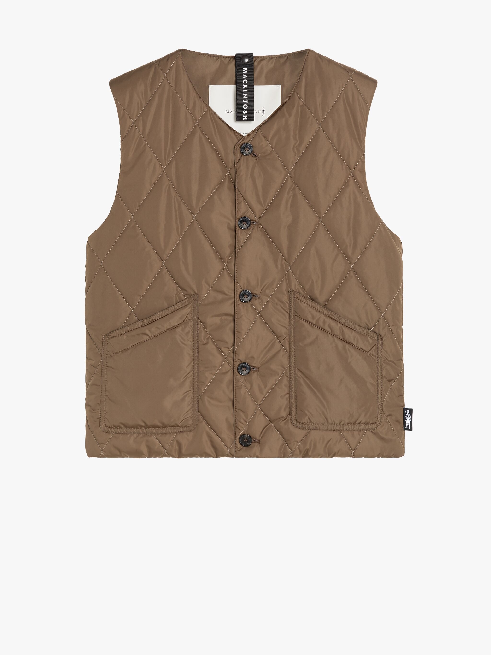 NEW HIG MOCHA NYLON QUILTED LINER VEST - 1