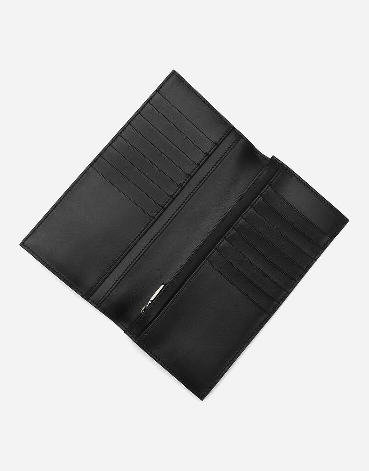 Calfskin vertical wallet with raised logo - 4
