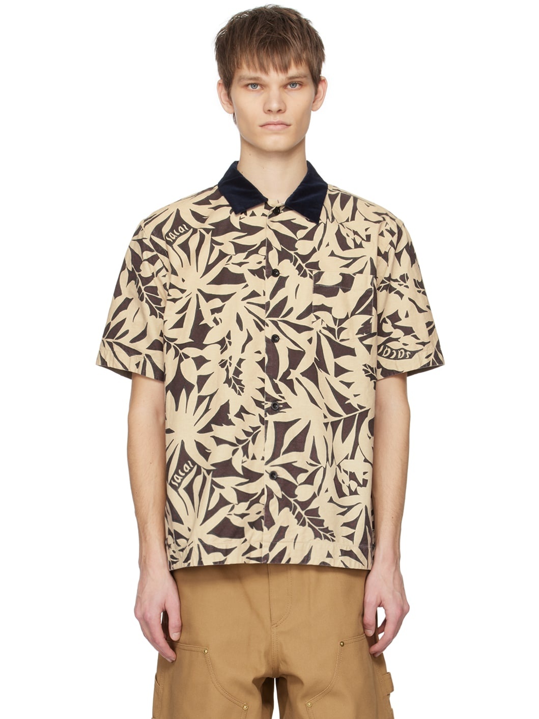 Brown & Beige Leaf Shirt - 1