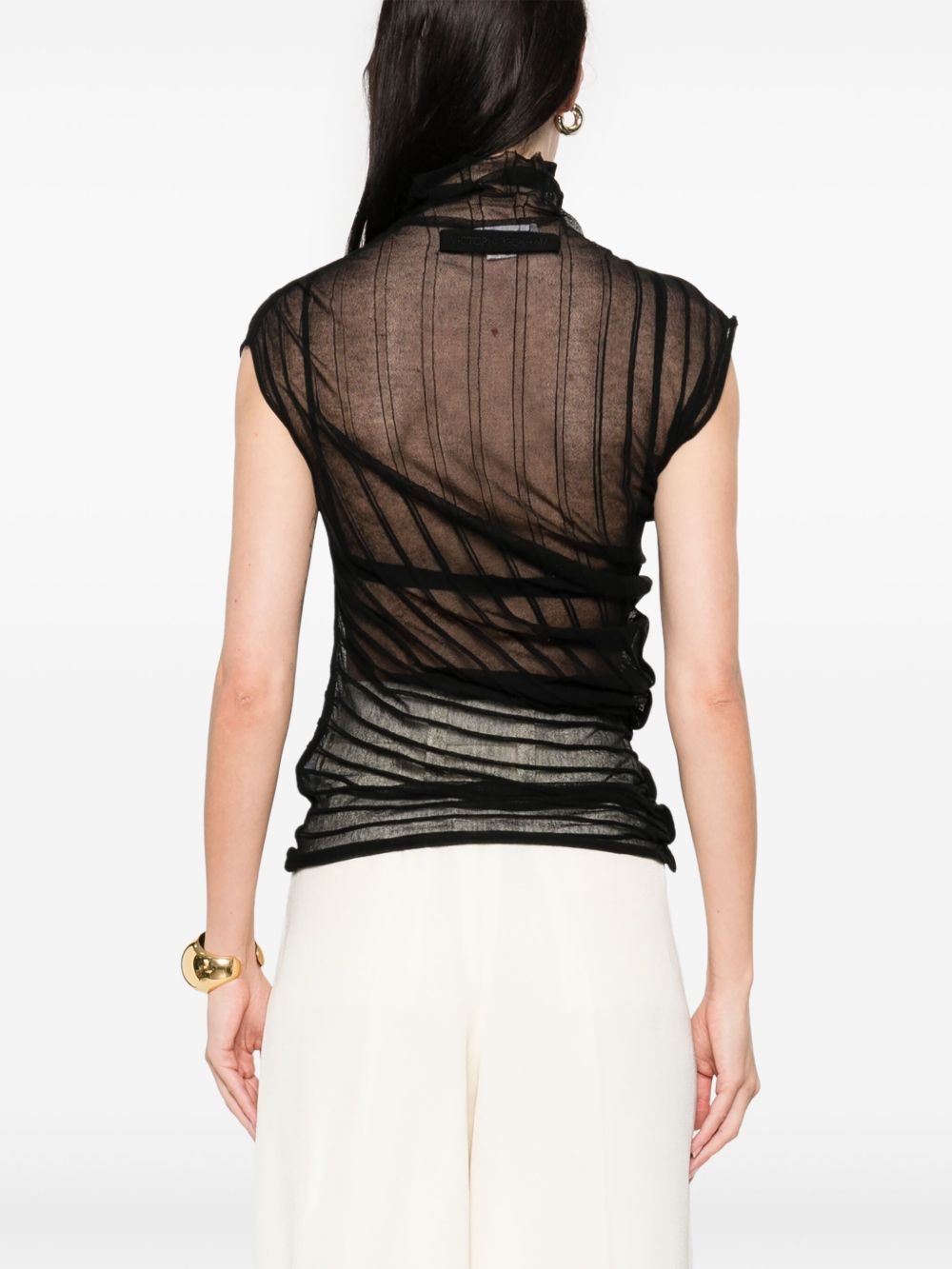 Victoria Beckham rib lightweight knit top | REVERSIBLE