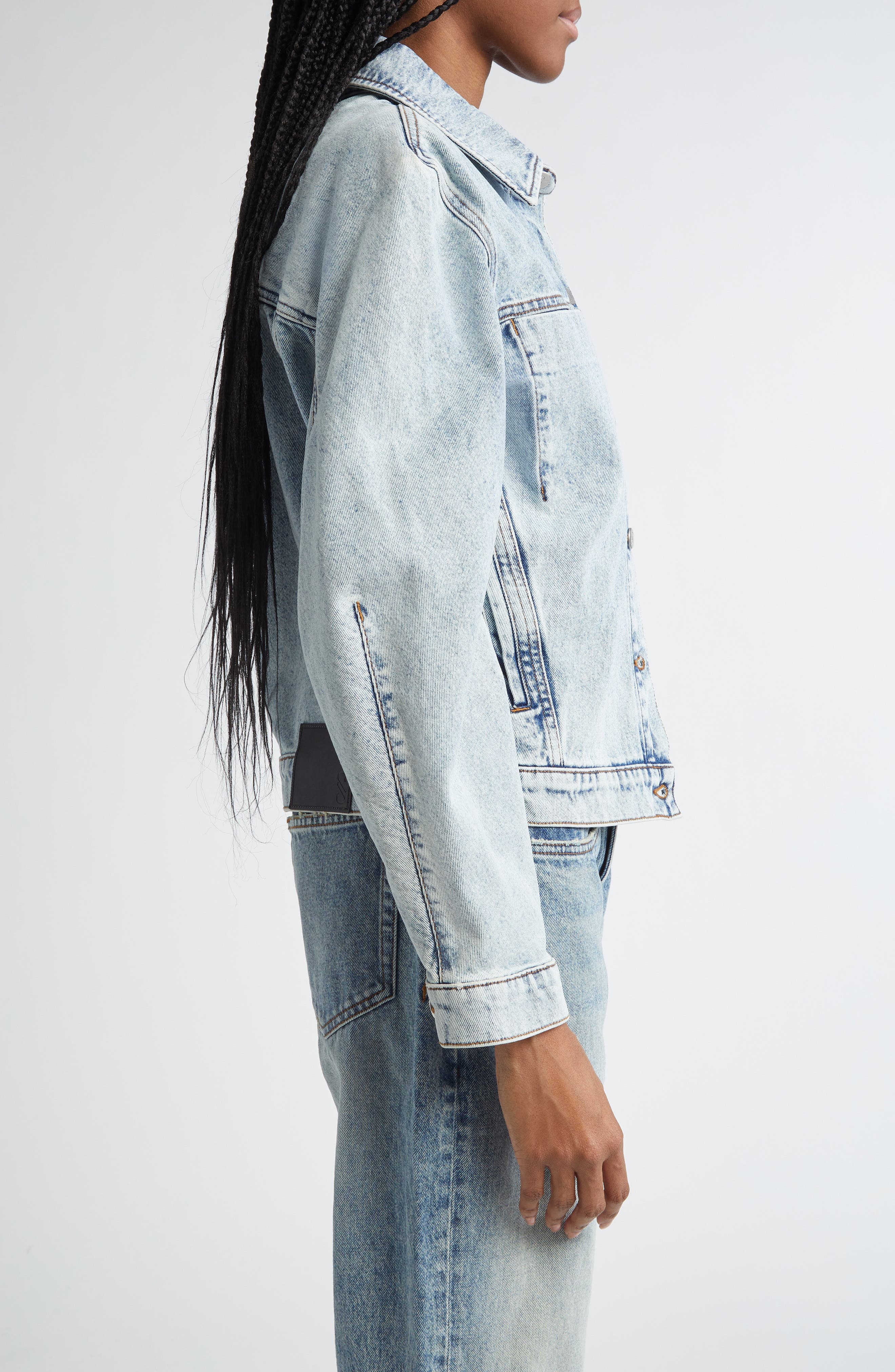 Proenza Schouler Lawrence Denim Jacket in Classic Wash at Nordstrom - 4