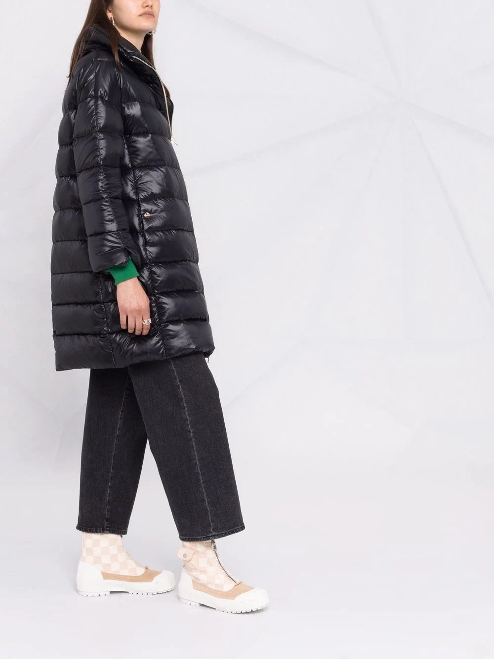 padded zip-up coat - 6