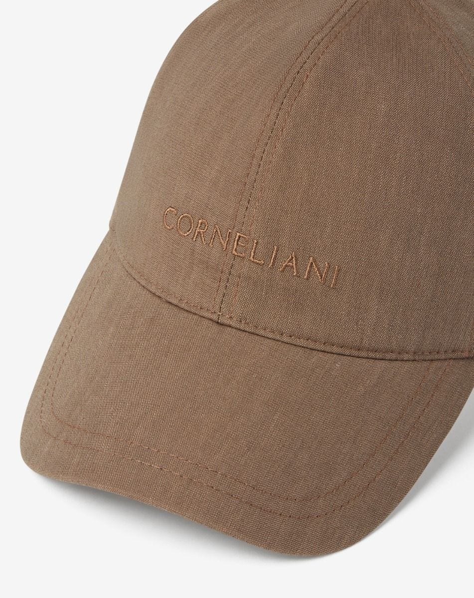 Camel beige linen, wool and mohair baseball cap - 2
