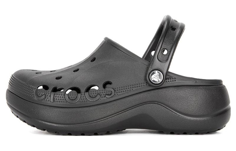 (WMNS) Crocs Baya Platform Clogs 'Black' 208186-001 - 2