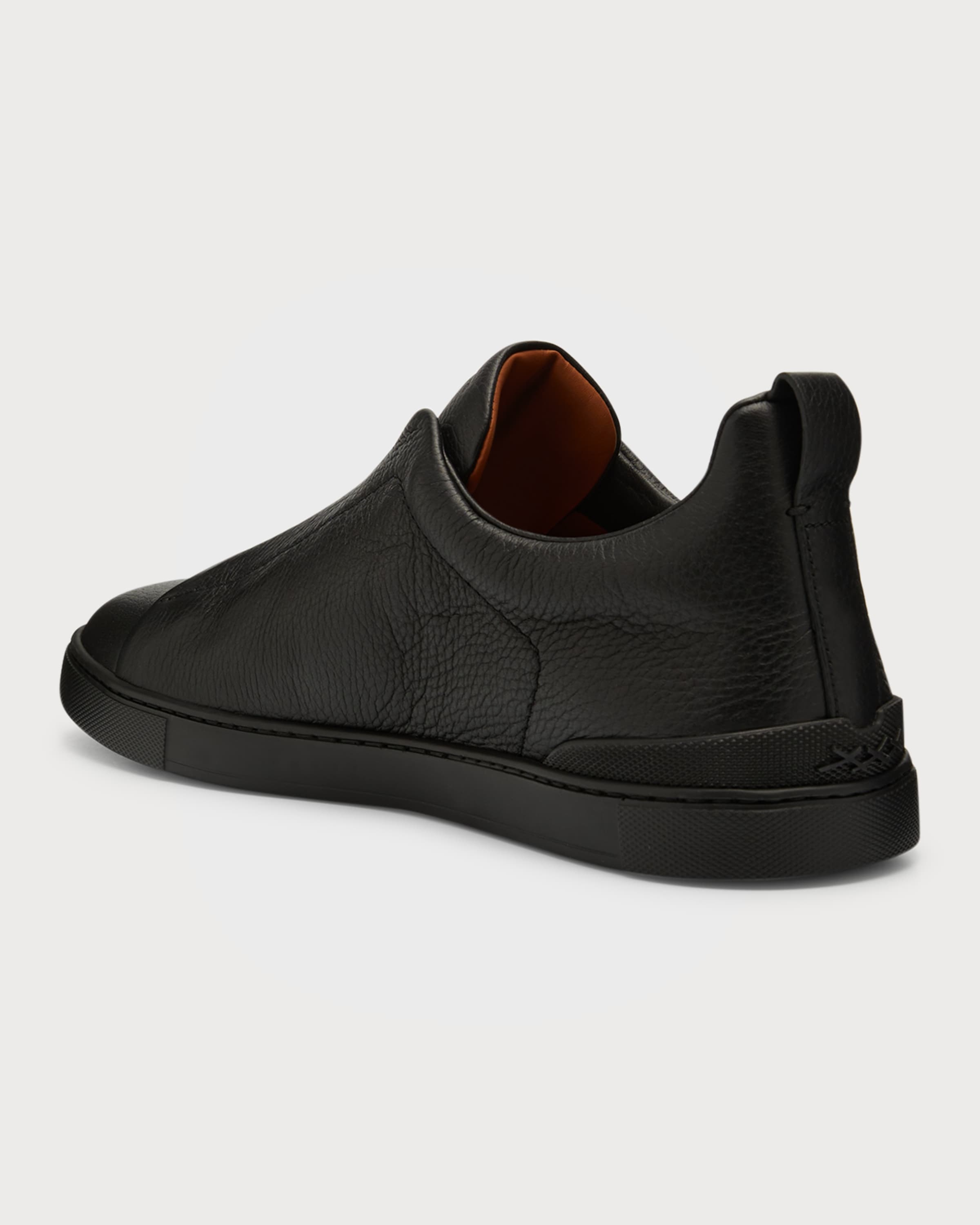 Men's Triple-Stitch Leather Sneakers - 3