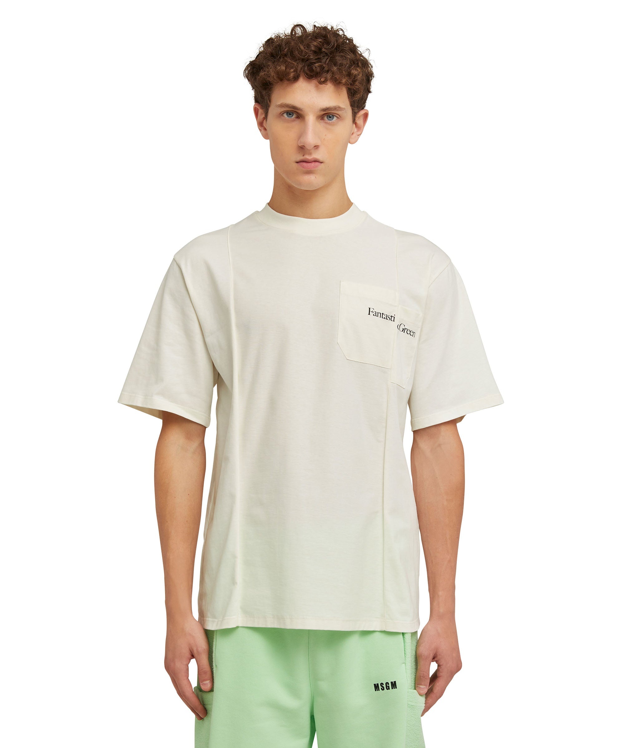 Organic cotton crewneck t-shirt from the MSGM Fantastic Green Capsule - 2
