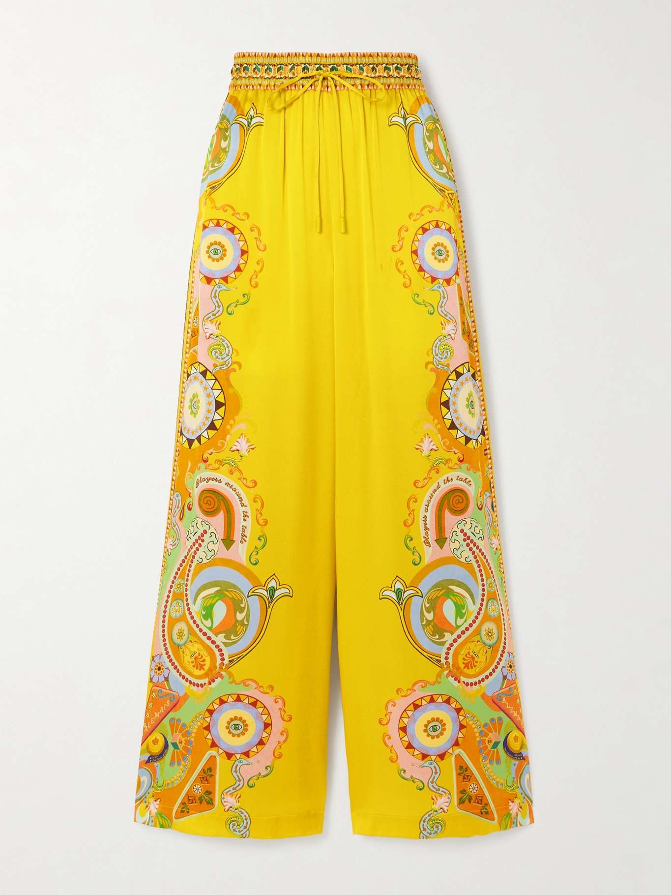 Pinball printed silk-satin wide-leg pants - 1