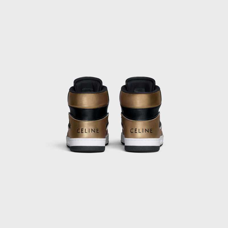 CELINE CT-01 "Z" TRAINER HIGH TOP SNEAKER in METALLIC CALFSKIN & CALFSKIN outlook