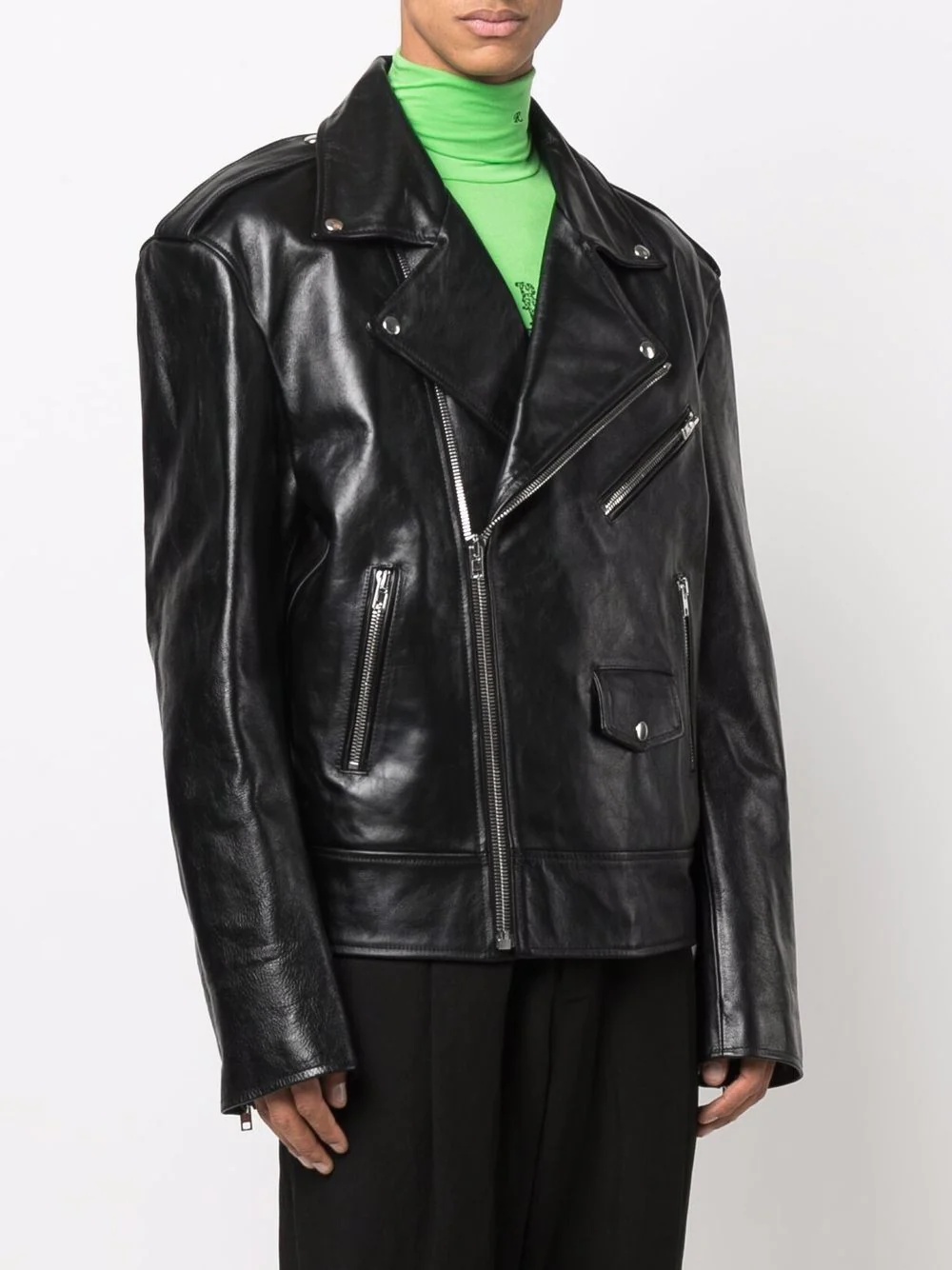 leather biker jacket - 4