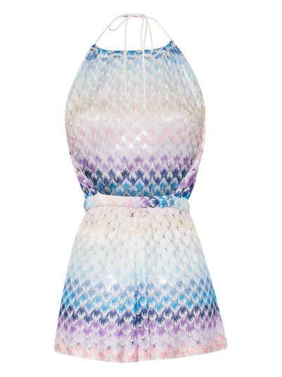 Missoni lace-effect open-back playsuit outlook
