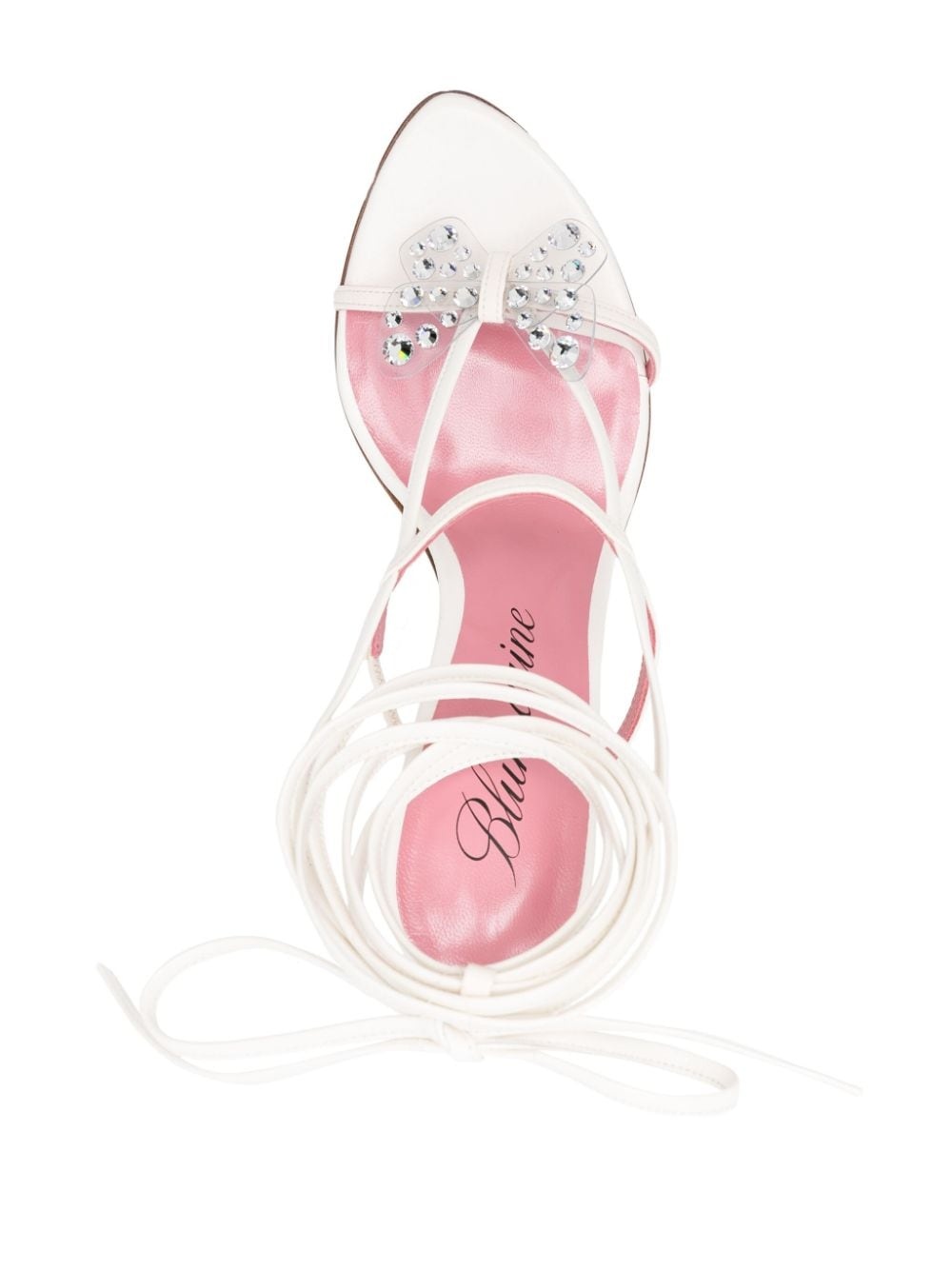 105mm lace-up leather sandals - 4
