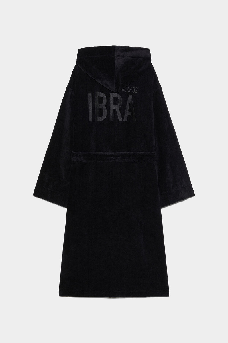 DSQUARED2 IBRA BLACK ON BLACK BATHROBE outlook
