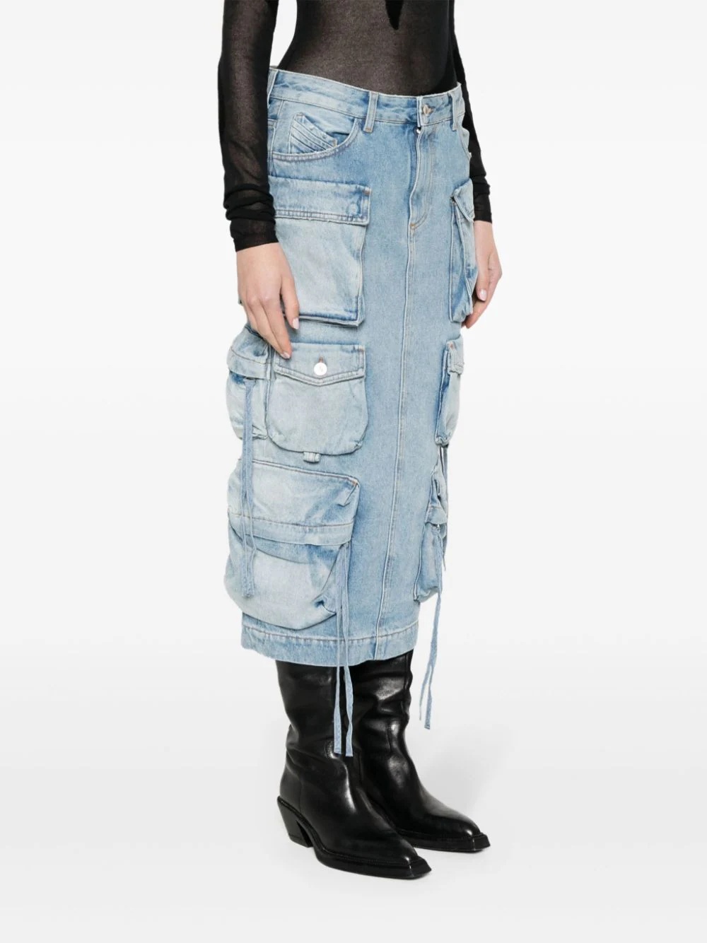 Midi Skirt With Multiple Pockets - 3