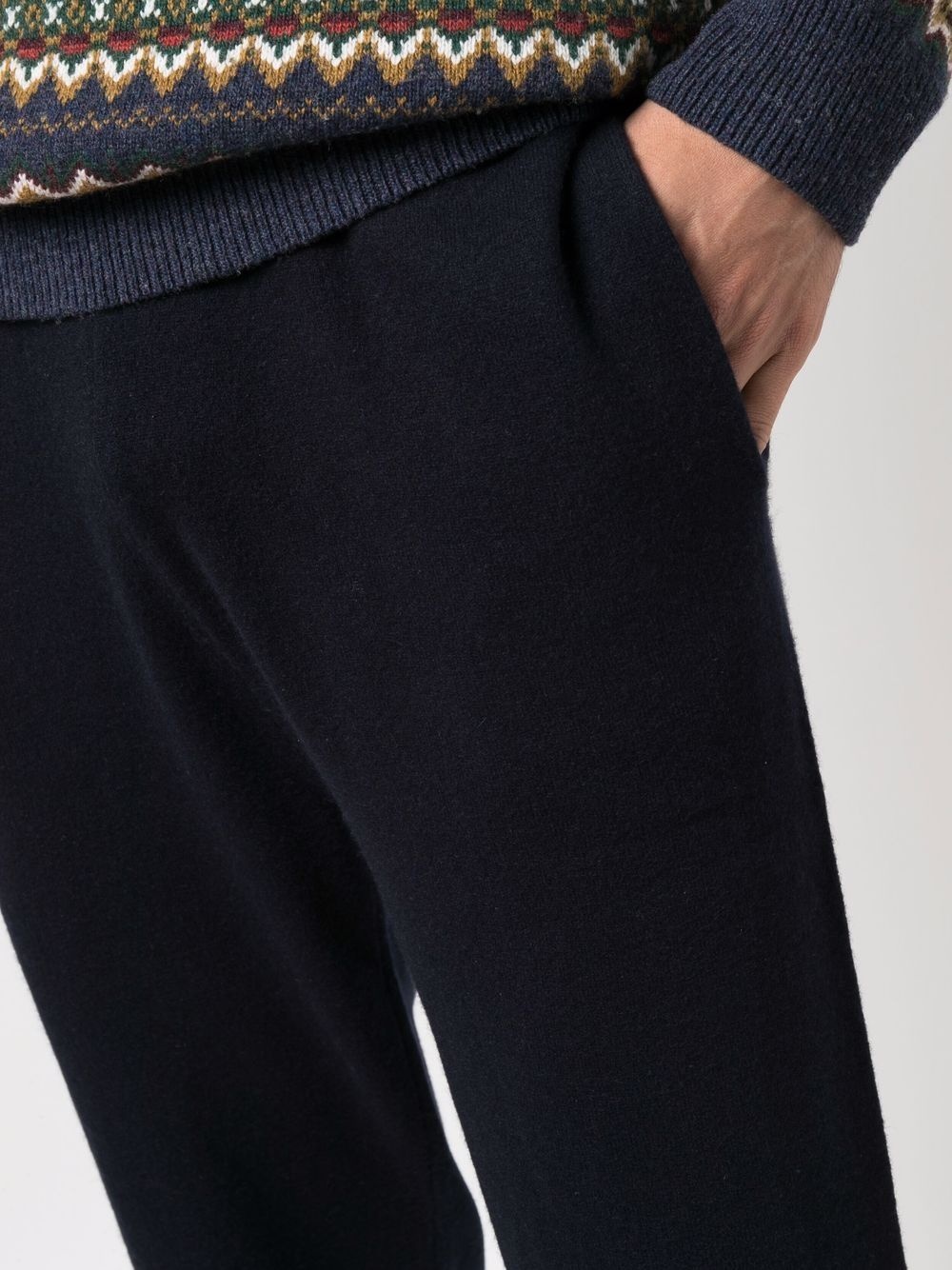 high-waisted cashmere track pants - 5