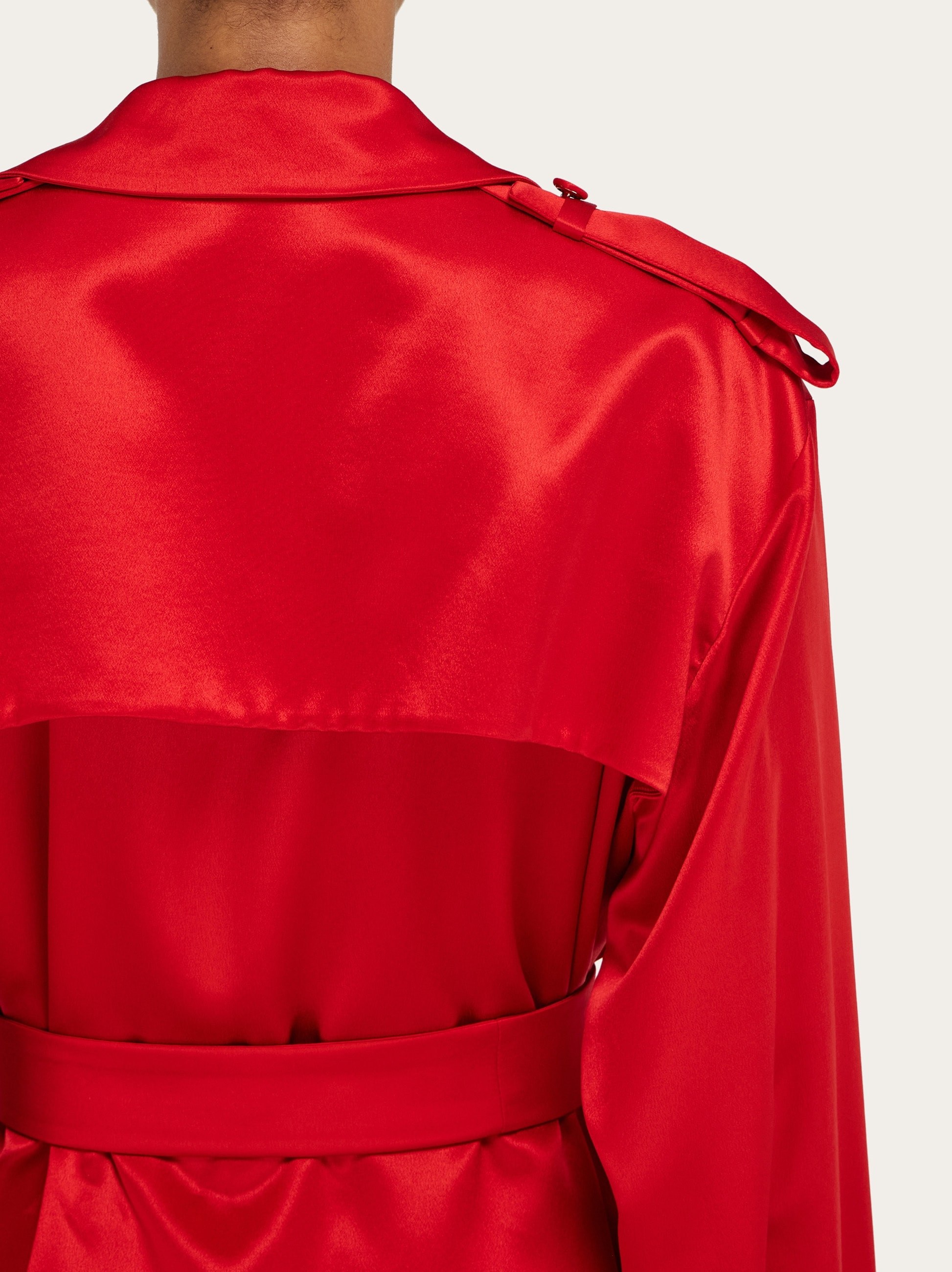 Short satin trench - 8