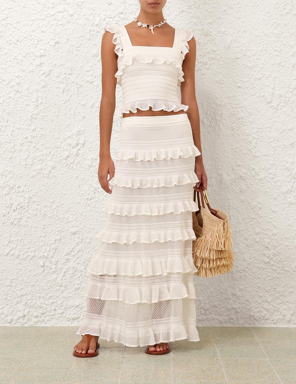 Zimmermann ILLUMINATE LACE FRILL SKIRT | REVERSIBLE