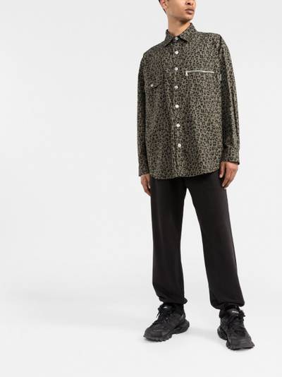 Palm Angels leopard-print cotton shirt outlook