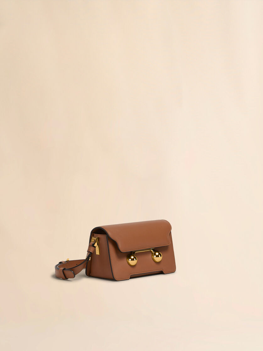 BROWN LEATHER TRUNKAROO MINI SHOULDER BAG - 5