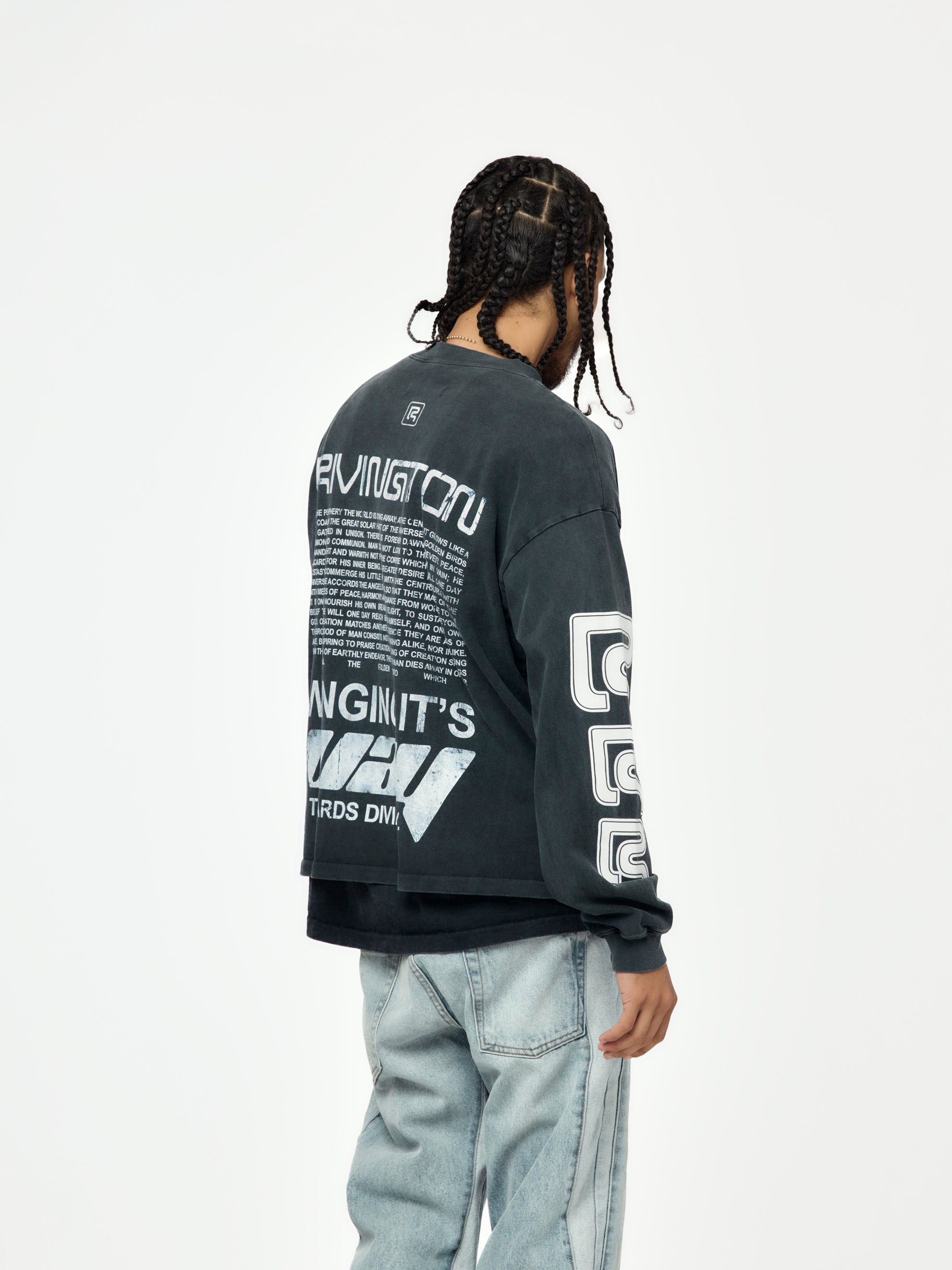 DIVINITY PAPER GARDEN LS TEE (FADED BLACK) - 4
