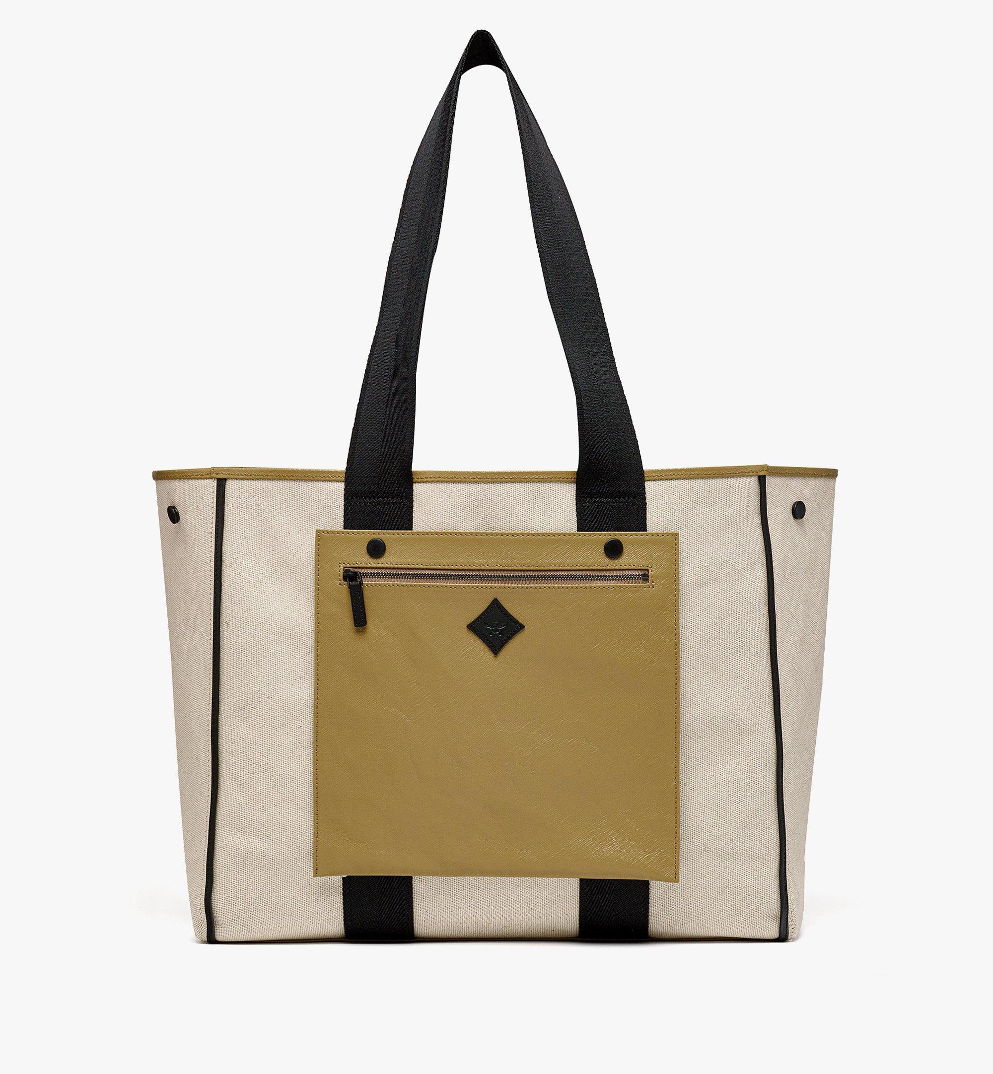 Reversible Diamond Tote in Canvas Leather Mix - 8
