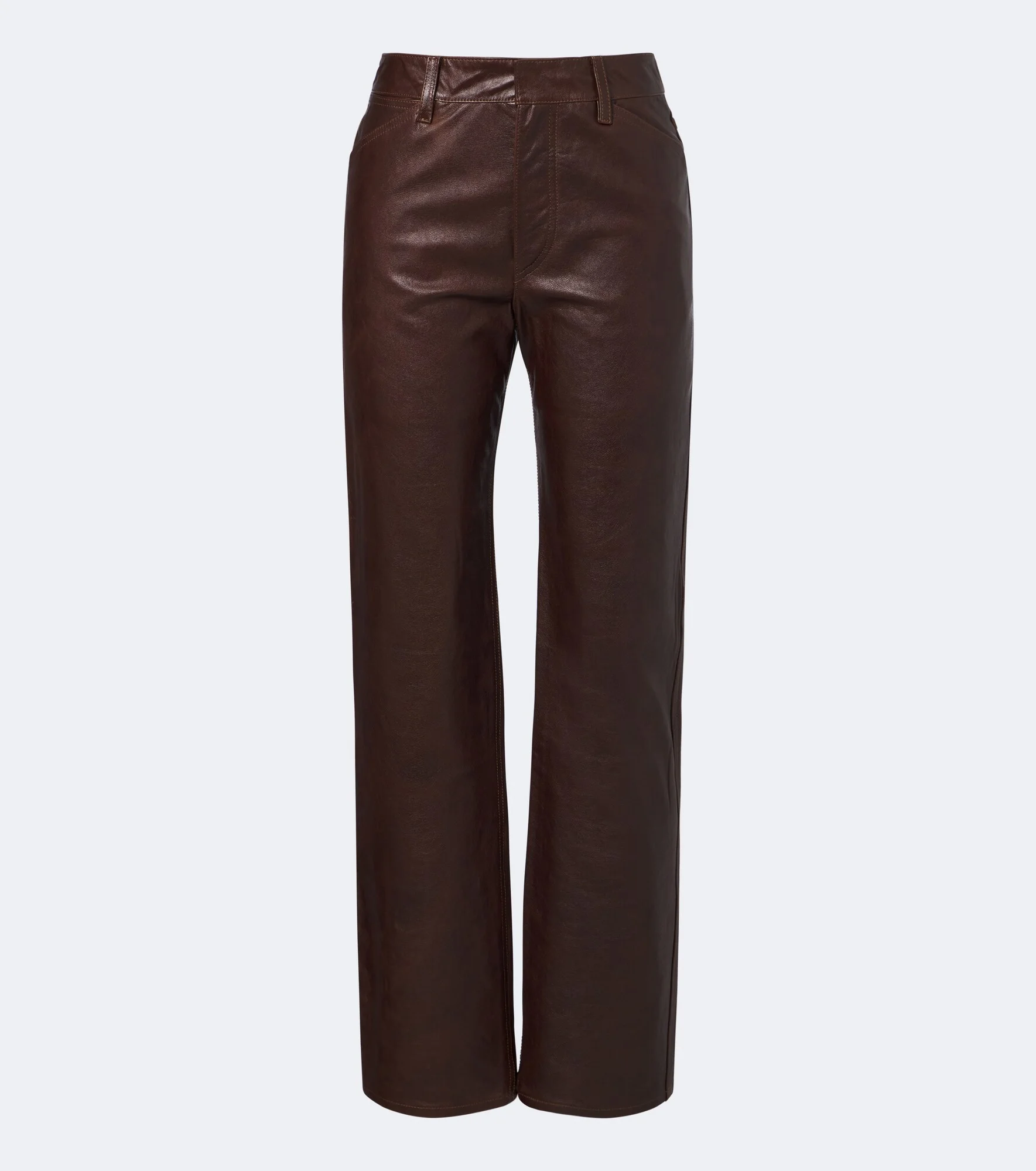 Leather straight pants - 1