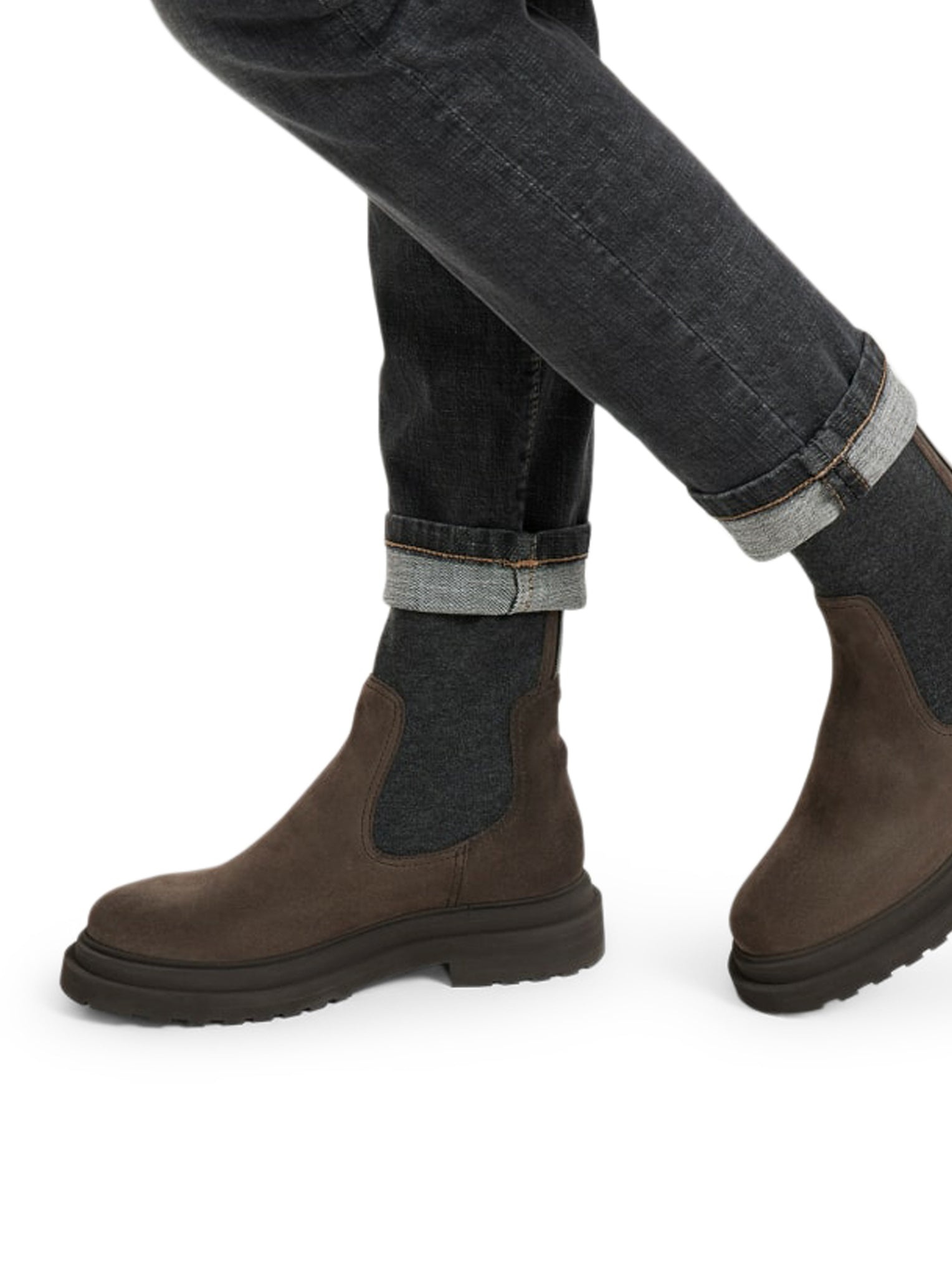 SUEDE BOOT WITH MESH INSERT - 2
