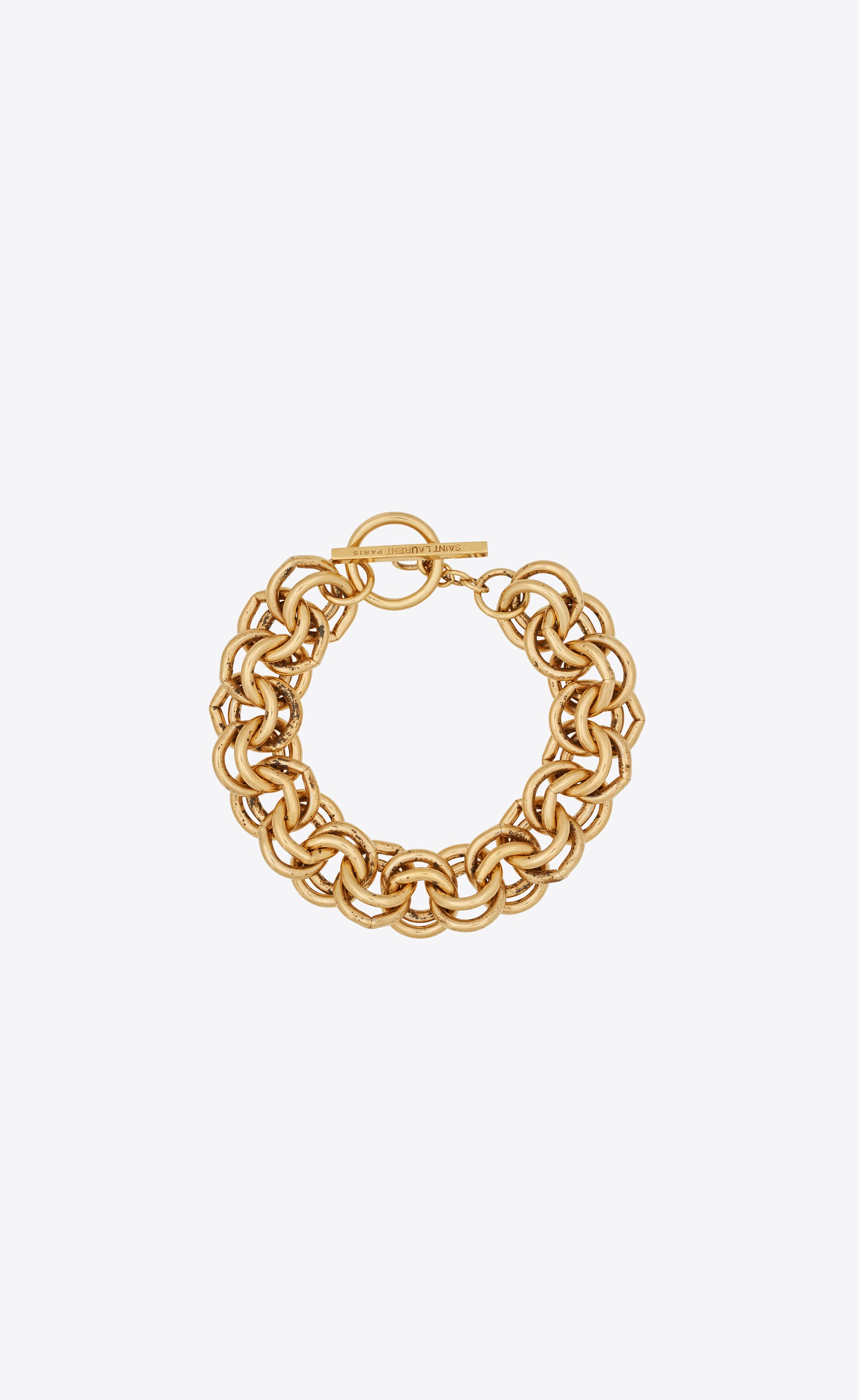woven double-link bracelet in metal - 1