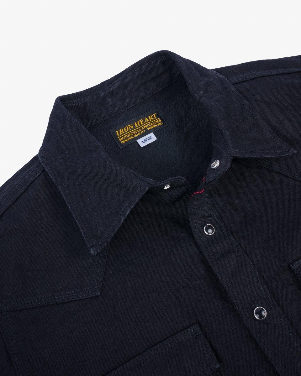 IHSH-396-BLK 13.5oz Denim Western Shirt Black - 3