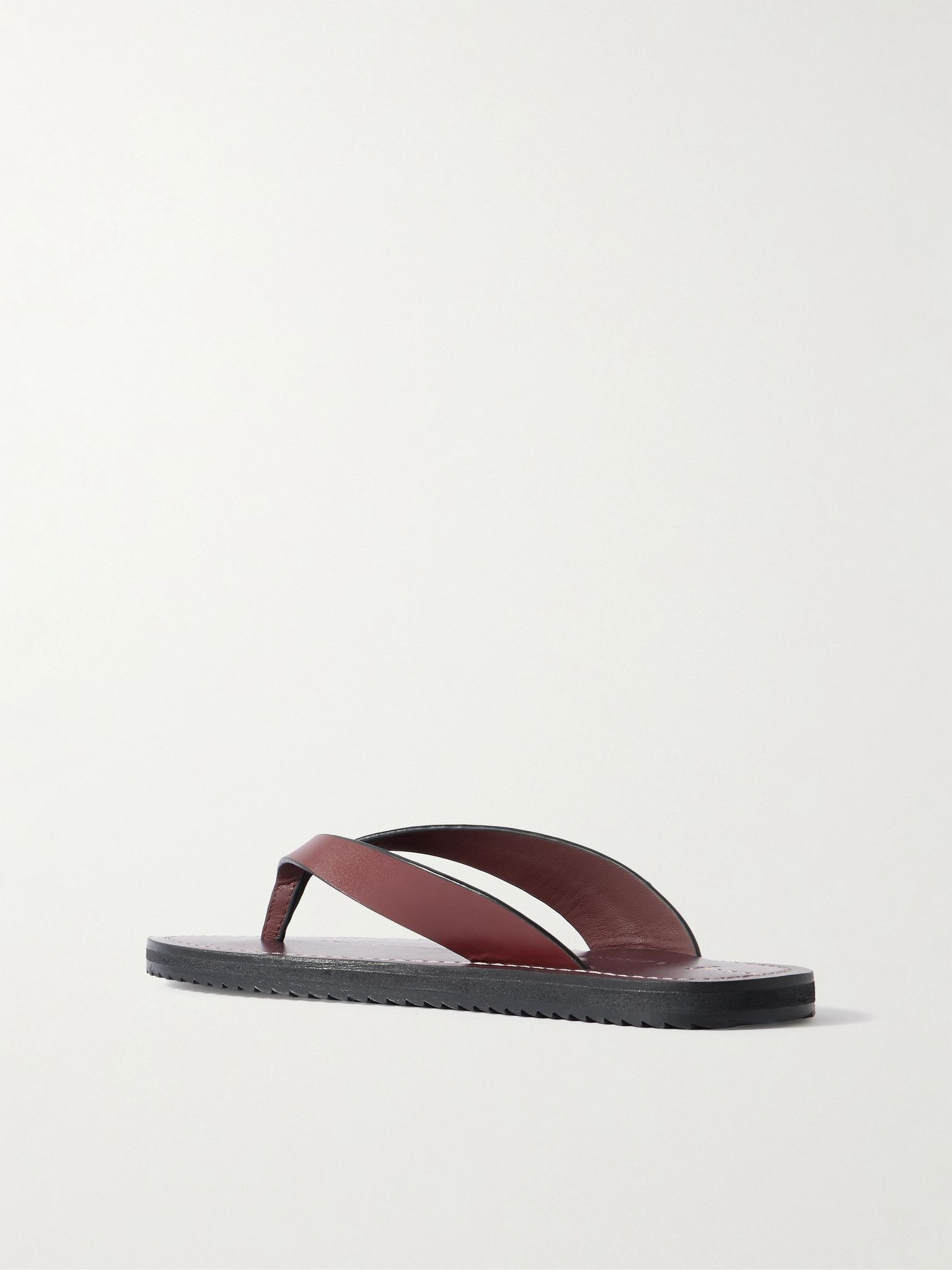 Flora leather flip flops Merlot - 3