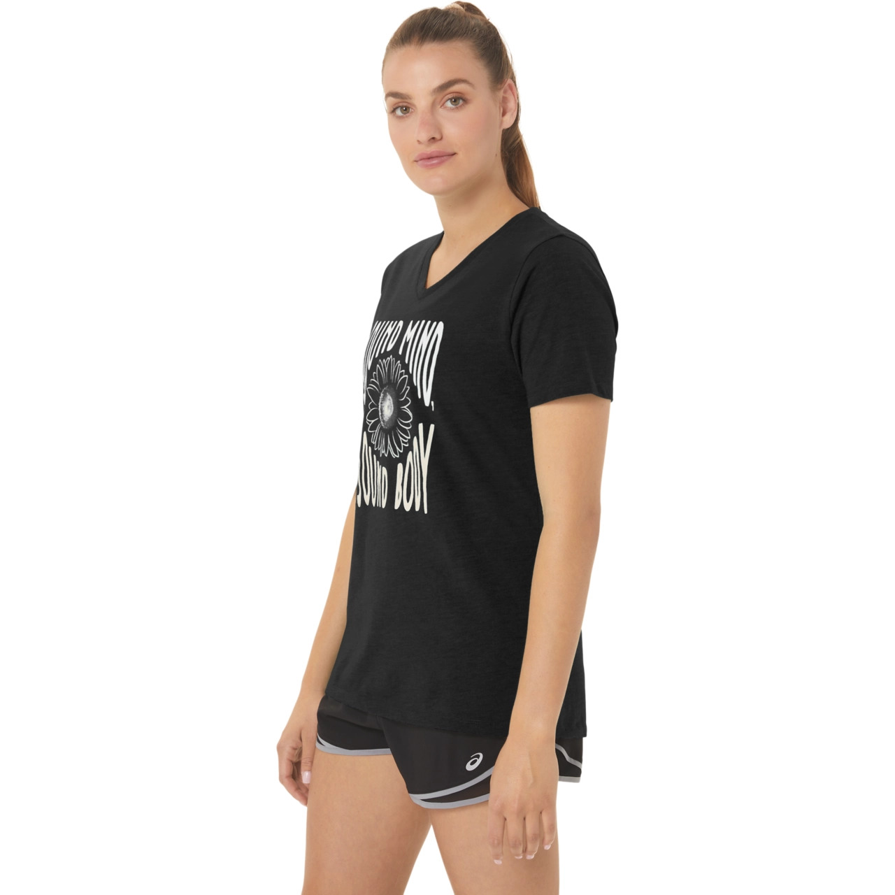 WOMEN'S SUNFLOWER SLOGAN V-NECK - 3