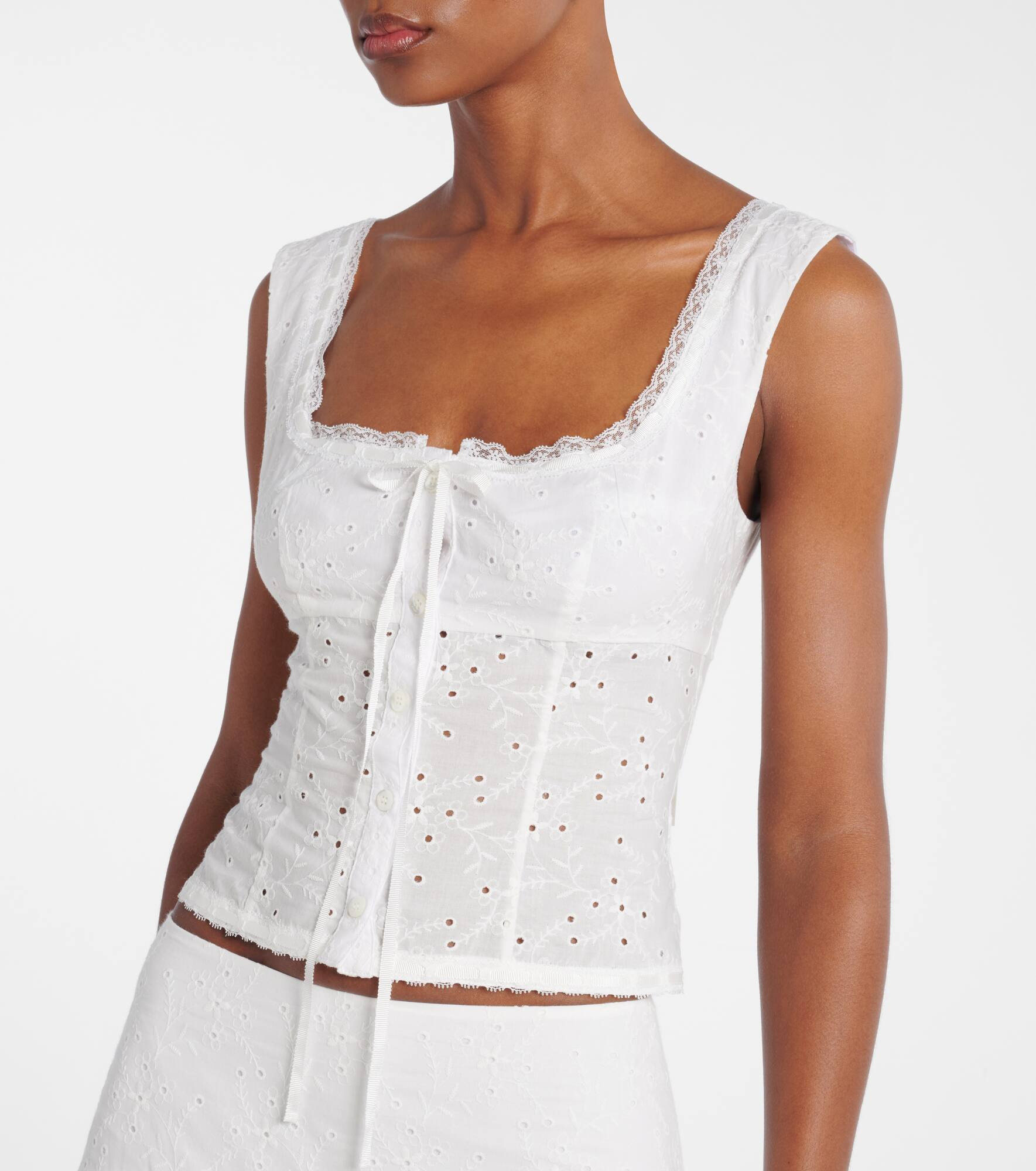 Lou broderie anglaise cotton top - 4