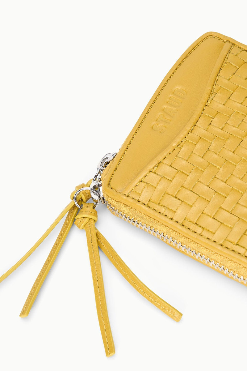 STAUD MAE HAND-WOVEN WALLET GOLDENROD 3